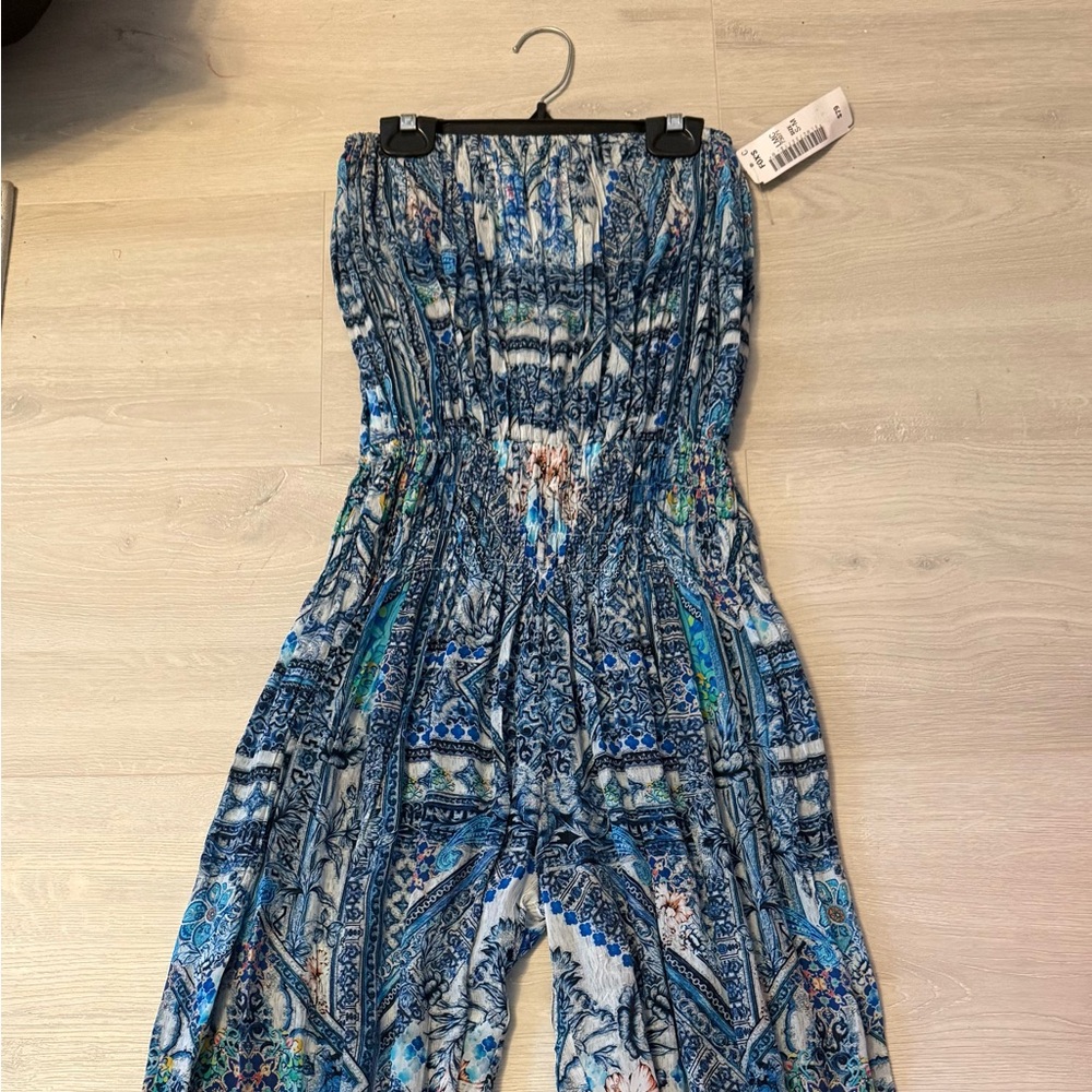 Fox Blue Multi-Print Wide-Leg Jumpsuit